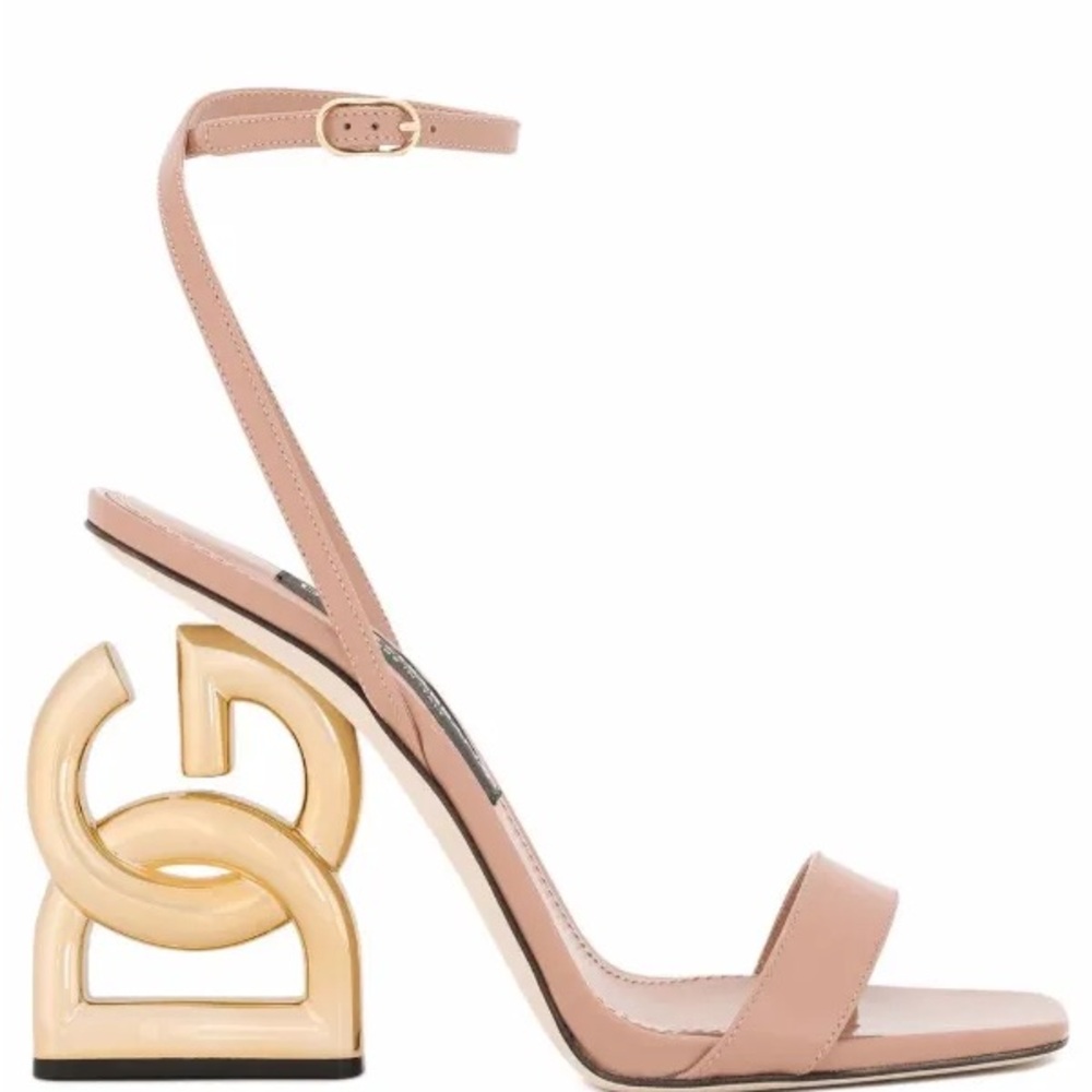 Dolce & Gabbana Nude Heels with Gold Accent